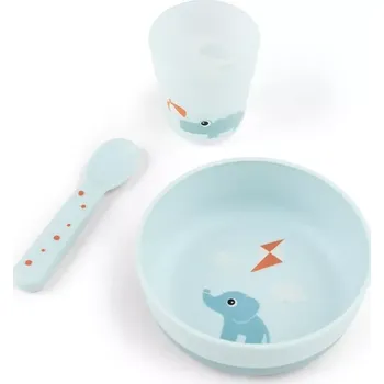 dětská jídelní sada DONE BY DEER Foodie první jídelní set Playground modrá