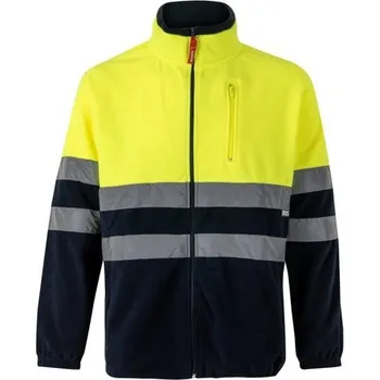 VL EROS. Dvoubarevná fleecová bunda (280 g/m²), z polyesteru (100 %) - Modrá / Žlutá / 3XL