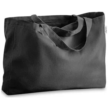 Nákupní taška CAMDEN. Taška z bavlny (50 %), recyklované bavlny (30 %) a polyesteru (20% rPET) (280 g/m²) - Černá