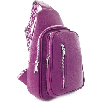 Městský batoh Fialovorůžový dámský zipový batoh přes tělo Ashar