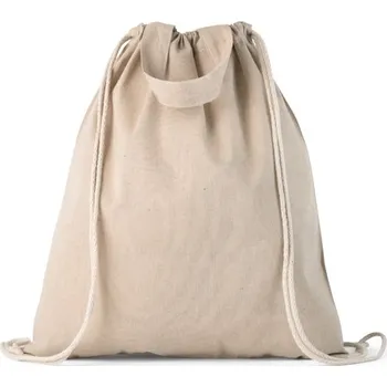 Městský batoh RISSANI. Stahovací vak z recyklované bavlny (70 %) a recyklovaného polyesteru (30 % rPET) (140 g/m²) - Přírodní