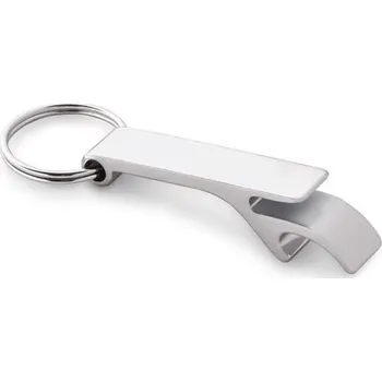 Otvírák BAITT. Hliníková klíčenka s otvírákem - Saténově Stříbrná