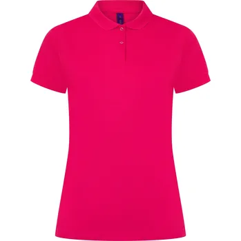 Dámské tričko Henbury Dámská polokošile Coolplus s pleteným límcem Barva: růžová výrazná, Velikost: XS W476