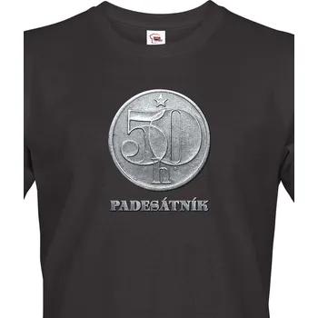 Pánské tričko Bezvatriko.cz Padesátník Černá 4XL