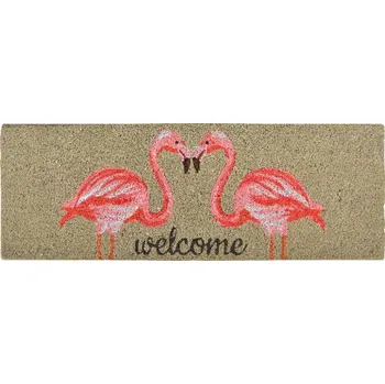 Rohožka Rohožka BEST FOR BOOTS Vítající plameňáci, růžovo-hnědá, 75 x 25 cm (DOPRODEJ)|Esschert Design