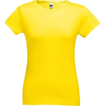 THC SOFIA. Dámské bavlněné tričko s páskem - Žlutá / XXL