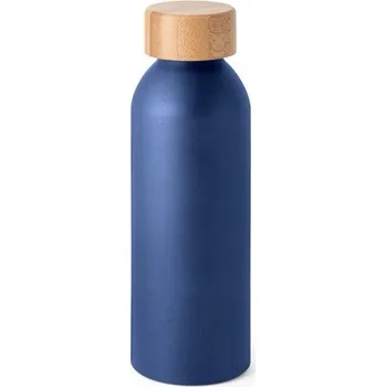 Termohrnek QUETA. Hliníková láhev s bambusovým víčkem 550 ml - Námořnická Modrá