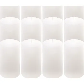 Svíčka Sada rustikálních svíček, 11,5 cm, Ø 6,8 cm, bílá, 12 ks
