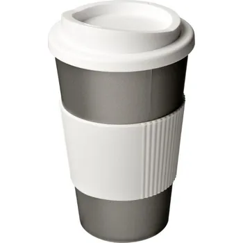 Termohrnek Termo hrnek s rukojetí Americano® 350 ml - Stříbrná / Bílá