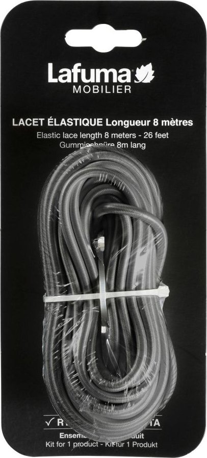 Náhradní elastická lanka 8m pro relaxační křesla a lehátko Lafuma šedá Orage