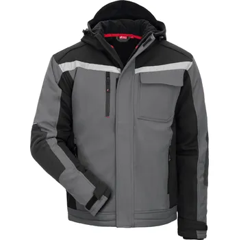 Pánská softshellová bunda NITRAS MOTION TEX PLUS, zimní softshellová bunda, šedá / černá Velikost: 5XL