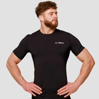 Pánské oblečení Kompresní tričko Mid Black - GymBeam Velikost: XXXL, Barva: černá