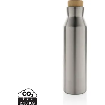 Termohrnek Termo lahev Gaia z RCS recyklované nerezové oceli - Stříbrná