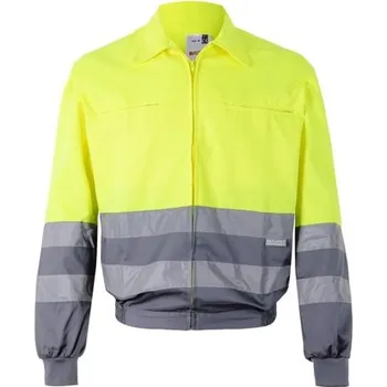 VL NEPTUNE. Dvoubarevná keprová bunda (210 g/m²) z polyesteru (80 %) a bavlny (20 %) - Šedá / Žlutá / M