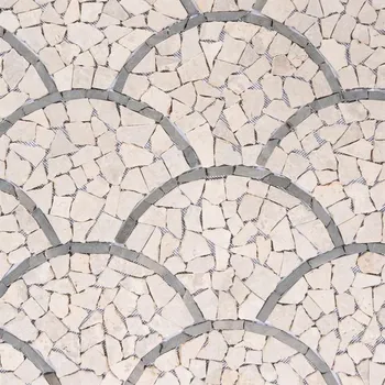 Obklad Mozaika z přírodního kamene, vějíř, béžová, 0,98 m2