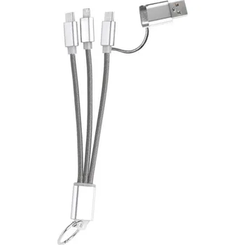 Usb Nabíjecí Kabel S Přívěškem Na Klíče Rashort - Šedá