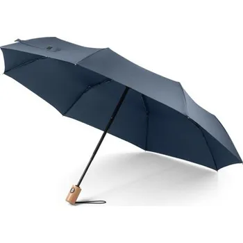 Deštník RIVER. Skládací rPET deštník s automatickým otevíráním a zavíráním - Modrá
