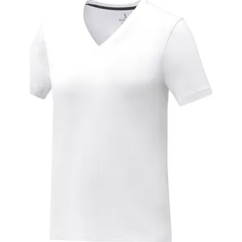 Dámské tričko Dámské tričko s krátkým rukávem a výstřihem do V Somoto - Bílá / XXL