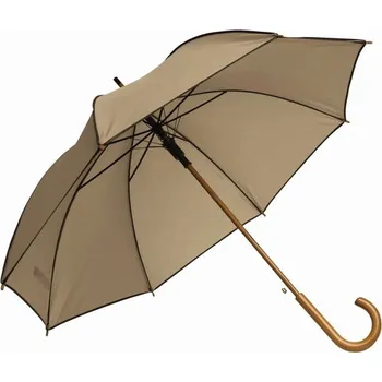 Automatický Dřevěný Holový Deštník Waltz - Béžová / Hnědá