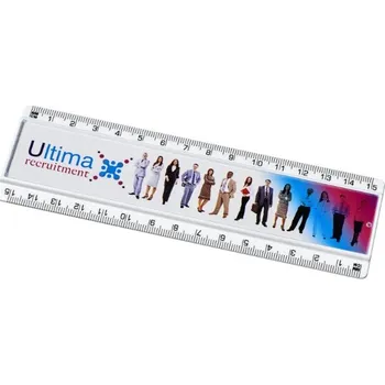 pravítka Plastové pravítko Ellison 15 cm s papírovou vložkou - Bílá