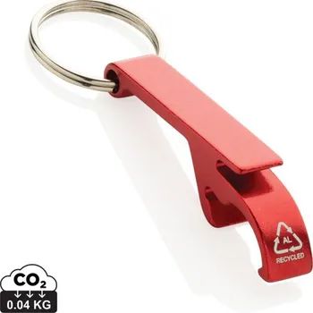 Klíčenka s otvírákem z RCS recykl. hliníku - Červená
