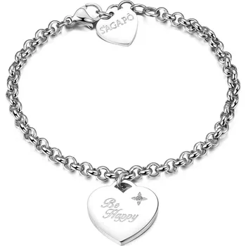 Módní doplněk S`Agapõ Ocelový náramek Be My Always Be Happy SBM17 + 2 měsíce na vrácení zboží