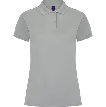 Dámské tričko Henbury Dámská polokošile Coolplus s pleteným límcem Barva: stříbrná šedá, Velikost: L W476