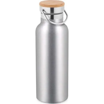 Termohrnek RAGNAR. Dvoustěnná vakuově izolovaná lahev z nerezové oceli (36 % recyklované), 570 ml - Saténově Stříbrná