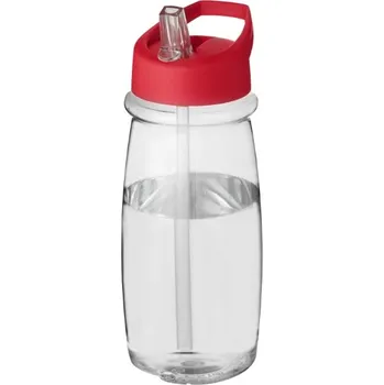 Sportovní láhev s&nbsp;víčkem s&nbsp;hubičkou H2O Pulse 600 ml - Průhledná / Červená