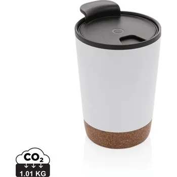 Termohrnek Korkový termohrnek z GRS recykl. plastu a oceli - Bílá