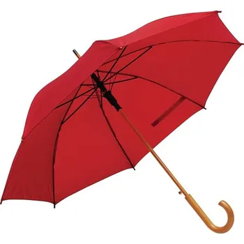 Automatický Dřevěný Deštník Jazz - Červená