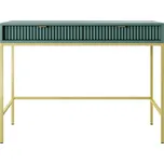 Toaletní stolek Nova 104 cm zelený/zlaté úchytky a zlatý rám