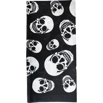 Látkový kapesník Šátek Etex Lebky Mex B01 1 ks - černý-bílý