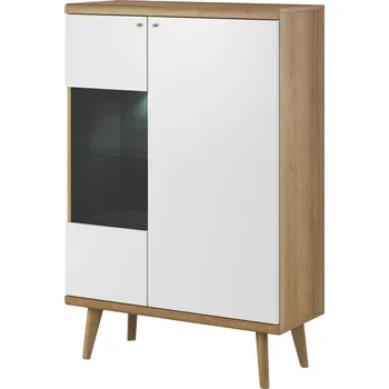 Vinotéka Vitrína Primo 90 cm dub Riviéra/bílá