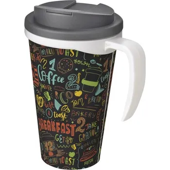 Termohrnek Termo hrnek 350 ml Brite-Americano Grande s uzávěrem odolným proti rozlití - Bílá / Šedá