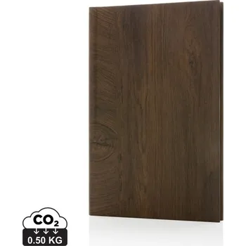 Zápisník Zápisník Kavana A5 s tvrdým obalem v dekoru dřeva - Tmavě Hnědá