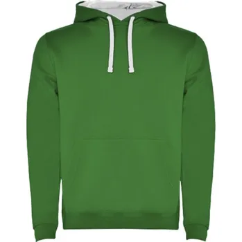 Pánská mikina Urban pánská mikina s kapucí - Kelly zelená / Bílá / M