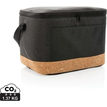 turistický batoh Chladící taška XL Impact z RPET AWARE™ s korkovým detailem - Černá