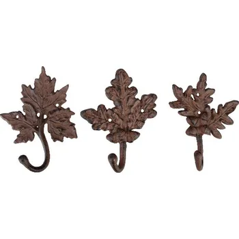 Zahradní dekorace Litinové háčky Lístky, balení obsahuje 3 kusy!|Esschert Design