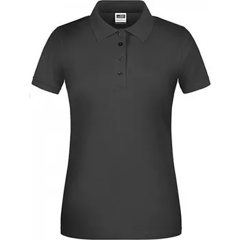 Dámské tričko James & Nicholson Dámské organické pracovní polo tričko s límečkem Barva: šedá tmavá, Velikost: XS JN873
