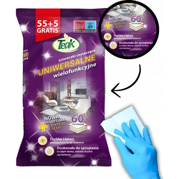 Utěrka TEAK Univerzální čisticí ubrousky 60 kusů Nové složení