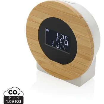 Hodiny LCD stolní hodiny Utah z RCS recykl. plastu a bambusu