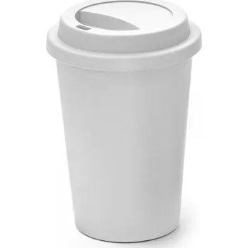 Termohrnek TONALI 450. Opakovaně použitelný kelímek z PP 450 ml - Bílá