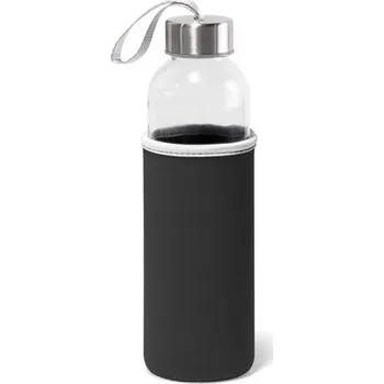 Láhev RAISE. Sportovní láhev ze skla a nerezové oceli 520 ml - Černá