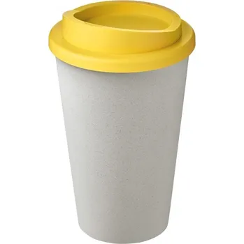 Americano Eco 350 ml recyklovaný kelímek - Bílá / Žlutá