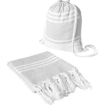 Ručník Velký Plážový/Saunový Ručník Sun & Steam - Bílá / Šedá