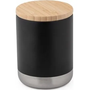 Termohrnek NORRE TUMBLER. Dvoustěnný nerezový (36% recyklace) vakuově izolovaný kelímek 370 ml - Černá