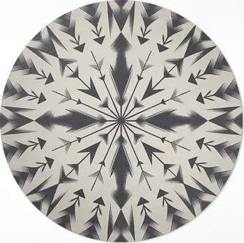 Obraz Designový vinylový Kulatý Koberec S Potiskem 50 cm aztéckých šípů