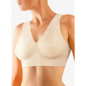 Podprsenka Sportovní bezešvá podprsenka TOP SPALLA LARGA LORES béžová Nudo XXL