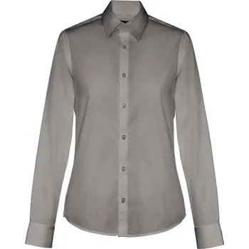 Dámská košile THC PARIS WOMEN. Dámská popelínová košile s dlouhým rukávem - Šedá / L